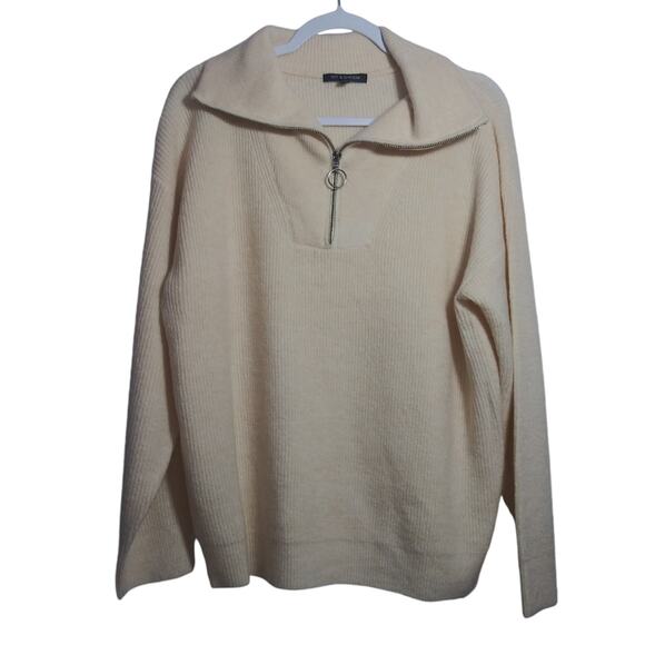 Tint & Shadow Cream Half Zip Pull Over Cozy Sweater Size L - Picture 1 of 6